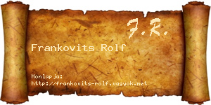Frankovits Rolf névjegykártya
